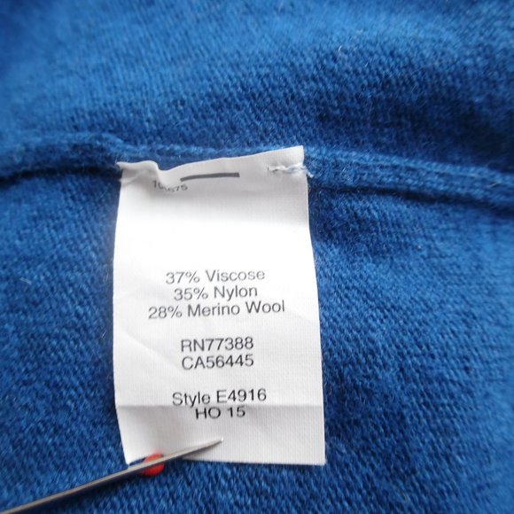 J. Crew Intarsia Polar Bear Wool Blend Striped Blue Pullover Sweater E4916 - Picture 9 of 9